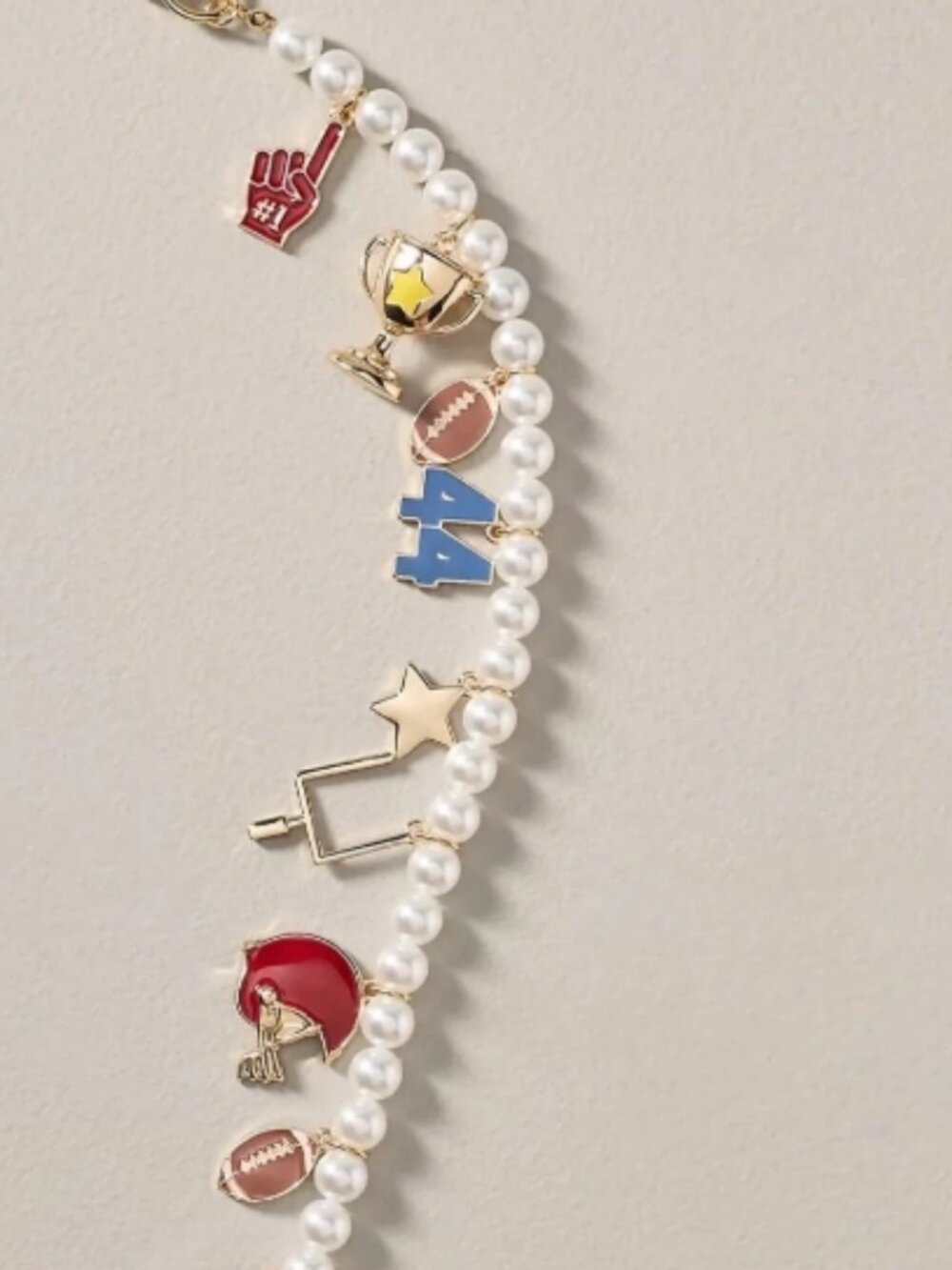 NWT Anthropologie Icon Pearl Football Purse Charm - Picture 3 of 11